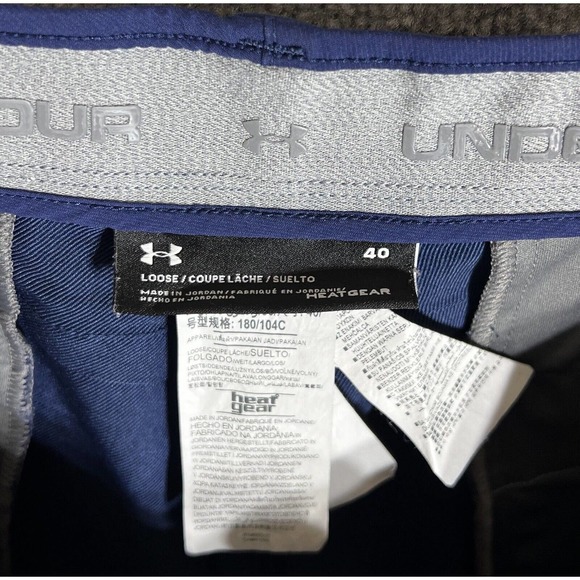 Under Armour Heatgear Loose Chino Shorts Mens Size 40 Stretch Blue Pockets - Picture 3 of 11